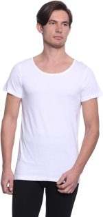 ⁦Dice Mens Cotton Round Neck Short Sleeve solid Undershirt (pack of 3)⁩ - الصورة ⁦2⁩