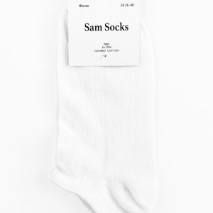 ⁦Sam Socks Set Of 6 Ankle Women White & Black size 36-40 EU- fitted⁩ - الصورة ⁦6⁩
