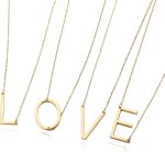 ⁦Initial Necklace - Stylish English Letter Pendant for Valentine's Day Gifts, Trendy Jewelry for Women and Girls, Perfect for Fashion Lovers, Special Occasions, and Romantic Surprises⁩ - الصورة ⁦3⁩
