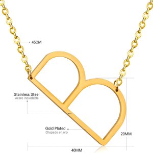 ⁦Initial Necklace - Stylish English Letter Pendant for Valentine's Day Gifts, Trendy Jewelry for Women and Girls, Perfect for Fashion Lovers, Special Occasions, and Romantic Surprises⁩ - الصورة ⁦8⁩