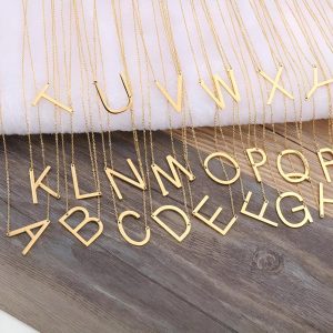 ⁦Initial Necklace - Stylish English Letter Pendant for Valentine's Day Gifts, Trendy Jewelry for Women and Girls, Perfect for Fashion Lovers, Special Occasions, and Romantic Surprises⁩ - الصورة ⁦9⁩