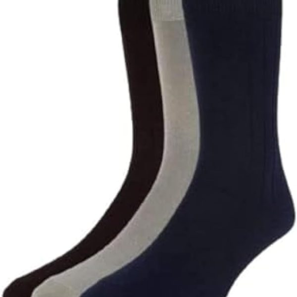 Dice Classic Plain (Suit) Socks for Men, Black/Grey/Navy, 40-45, Pack of 3