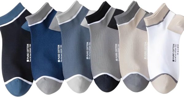 Pack Of 6 Full Pairs Of Ankle Socks For Men Fashion Design, Fit And Comfortable Feet, Size (40-46)