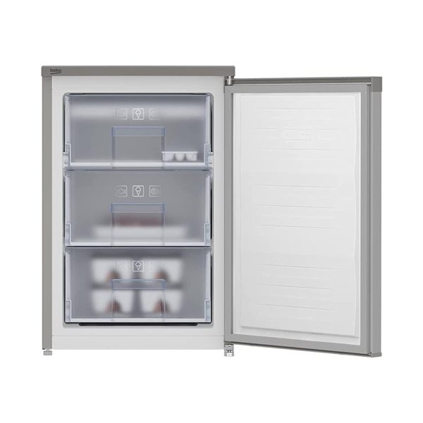 Beko RFNE102K20S Defrost Upright Deep Freezer with 3 Drawers, 85 Liters - Silver