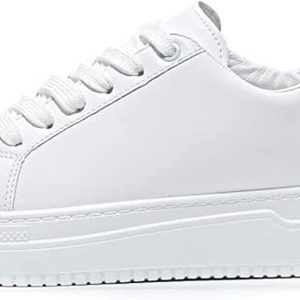 3038/1 -Minimalist Lace-Up White Flat Sneakers
