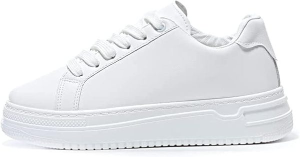 3038/1 -Minimalist Lace-Up White Flat Sneakers