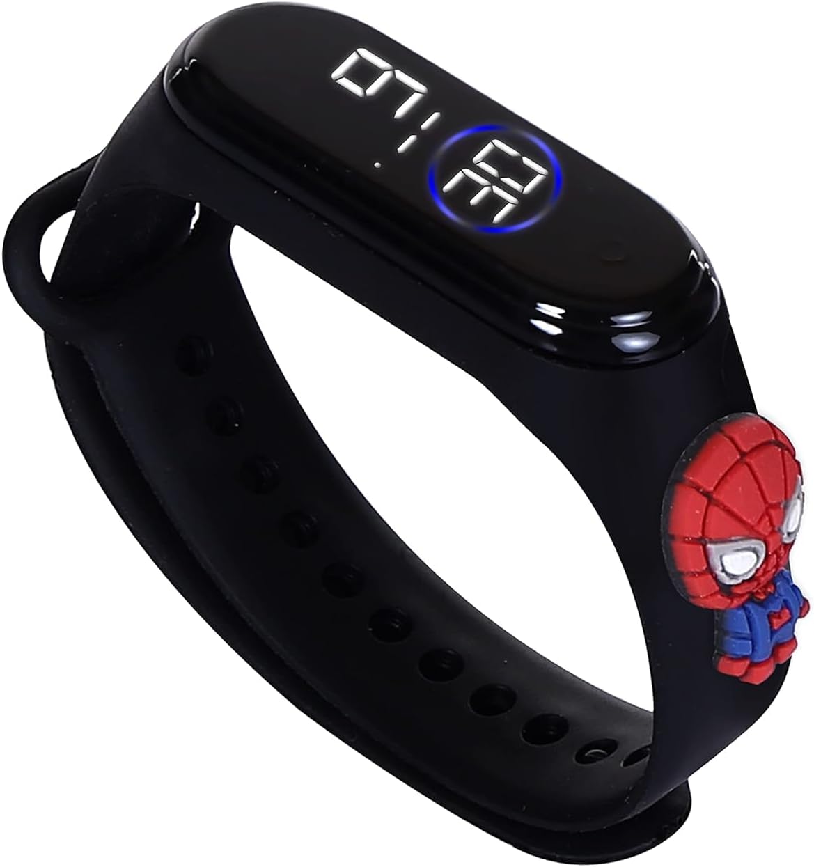 Digital Waterproof Stylish Wrist Smart Watch LED Band for Kids, Birthday Gift, Toys, Colorful Cartoon Character Super Hero for Boys & Girls Age 2 to 12 Years Multicolor (Black Spiderman)