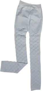 ⁦Girls Comfortable Legging - Soft Cotton Material - Fashion Design - School & Play (White, 2)⁩ - الصورة ⁦2⁩