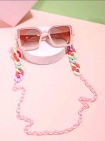 1PC Girls Frame Hollow Legs Fashion Pink Glasses And 1 PC Clasp Eyeglasses