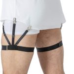 LazarsSpace Men's Shirt Stays for Tucking, Garter and Holder Securing Position - Black, 3, M