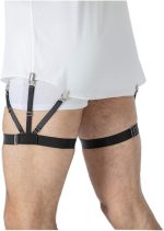 LazarsSpace Men's Shirt Stays for Tucking, Garter and Holder Securing Position - Black, 3, M