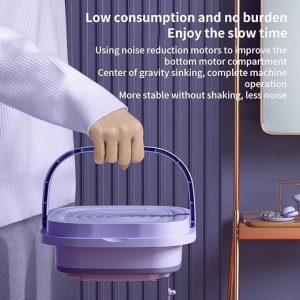 ⁦Portable Washing Machine Mini Foldable Washer and Spin Dryer Small Foldable Bucket Washer Suitable for Apartment DormTravelling 9 L (Purple)⁩ - الصورة ⁦3⁩