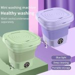 ⁦Portable Washing Machine Mini Foldable Washer and Spin Dryer Small Foldable Bucket Washer Suitable for Apartment DormTravelling 9 L (Purple)⁩ - الصورة ⁦7⁩