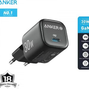 ⁦Anker Zolo 1C Wall Charger Type-C 30W Fast Charging, Improved Temperature Control, Small Design and Charge 3X Faster, Compatible with iPhone, iPad, Samsung, Pixel and - Black -18 Months Warranty⁩ - الصورة ⁦3⁩