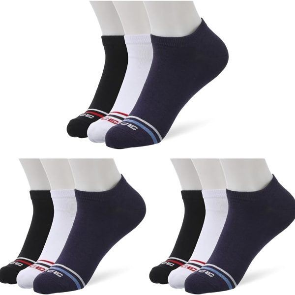 Dice Mens Set of 3 Plain Lycra Sockets Socks (pack of 3)