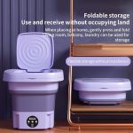 ⁦Portable Washing Machine Mini Foldable Washer and Spin Dryer Small Foldable Bucket Washer Suitable for Apartment DormTravelling 9 L (Purple)⁩ - الصورة ⁦6⁩