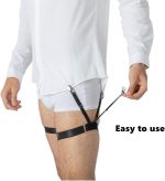 ⁦LazarsSpace Men's Shirt Stays for Tucking, Garter and Holder Securing Position - Black, 3, M⁩ - الصورة ⁦4⁩