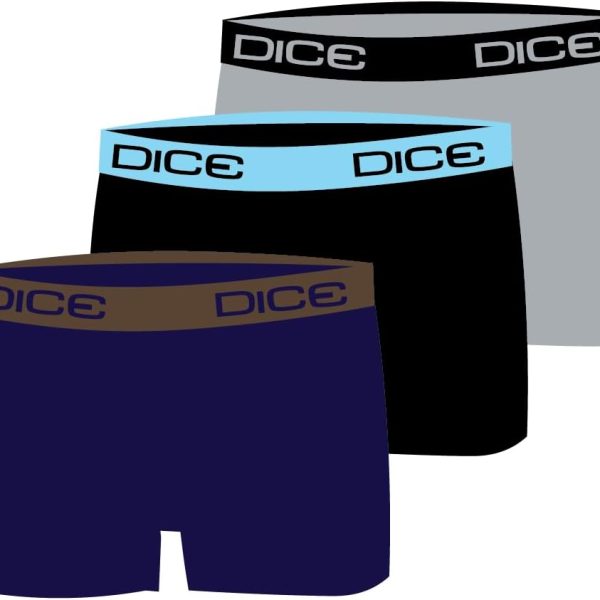 Dice Boys Pack of 3 Solid Colors Lycra Boxers UNDERWEAR