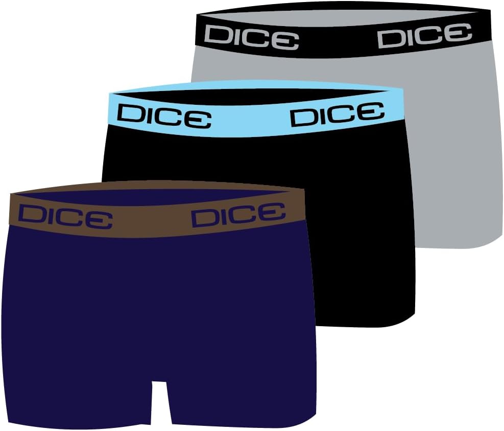 Dice Boys Pack of 3 Solid Colors Lycra Boxers UNDERWEAR