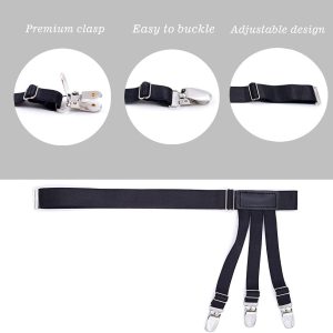 ⁦LazarsSpace Men's Shirt Stays for Tucking, Garter and Holder Securing Position - Black, 3, M⁩ - الصورة ⁦7⁩