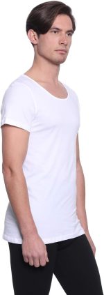 ⁦Dice Mens White Cotton Sleeveless Tank Top Undershirt (pack of 3)⁩ - الصورة ⁦4⁩