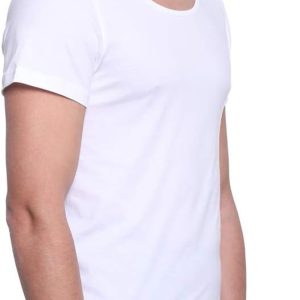 ⁦Dice Mens White Cotton Sleeveless Tank Top Undershirt (pack of 3)⁩ - الصورة ⁦4⁩