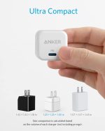 ⁦Anker USB C Charger, 20W Fast Charger with Foldable Plug, PowerPort III 20W Cube Charger for iPhone 14/14 Plus/14 Pro/14 Pro Max/13, Galaxy, Pixel 4/3, iPad/iPad Mini, Charging Cable is not included⁩ - الصورة ⁦4⁩