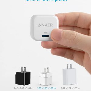 ⁦Anker USB C Charger, 20W Fast Charger with Foldable Plug, PowerPort III 20W Cube Charger for iPhone 14/14 Plus/14 Pro/14 Pro Max/13, Galaxy, Pixel 4/3, iPad/iPad Mini, Charging Cable is not included⁩ - الصورة ⁦4⁩