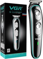 VGR Professional Cordless Rechargeable Beard Trimmer with Guide Brush for Men, Black, V-055