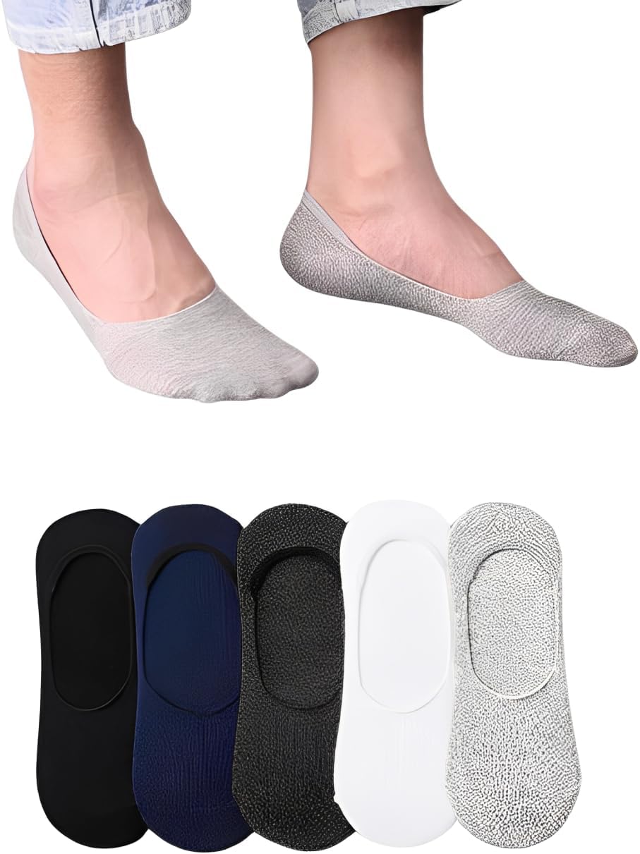 Pack Of 5 Pairs + 1 Pair Of Gift Solid Short Socks For Men, 6 Pairs Full, Size (40-45)