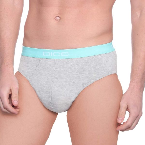 Dice Men's Contrast Elastic Waist Solid Briefs