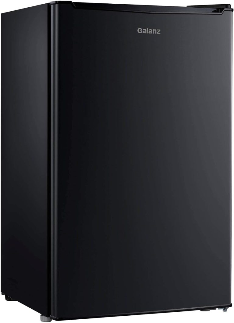 Galanz Black Compact Single Door Mini Fridge, 97L, Energy Star 5 Star, Reversible Door, Mechanical Thermostat