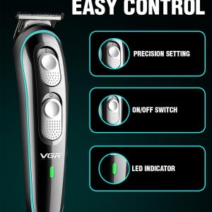 ⁦VGR Professional Cordless Rechargeable Beard Trimmer with Guide Brush for Men, Black, V-055⁩ - الصورة ⁦6⁩