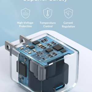 ⁦Anker USB C Charger, 20W Fast Charger with Foldable Plug, PowerPort III 20W Cube Charger for iPhone 14/14 Plus/14 Pro/14 Pro Max/13, Galaxy, Pixel 4/3, iPad/iPad Mini, Charging Cable is not included⁩ - الصورة ⁦5⁩