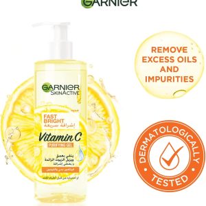 ⁦Garnier Fast Bright Vitamin C Purifying Gel Wash – 400ml Skin Care⁩ - الصورة ⁦5⁩