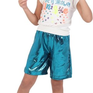 ⁦Girls Set T-Shirt with Shorts Metallic Fashion Outerwear Girls Casual Summer Fashion Light Bright Colors Bold Comfortable Materials Code 2006⁩ - الصورة ⁦4⁩