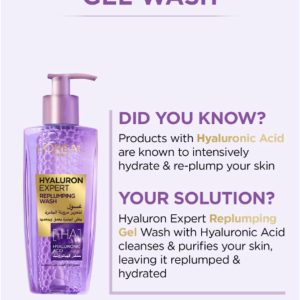 ⁦L’Oréal Paris L'Oréal Paris Hyaluron Expert Replumping Face Wash with Hyaluronic Acid, 200ml⁩ - الصورة ⁦5⁩