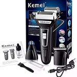 Kemei Electric Shaver 3 in 1 Double Blade Frequency 3 Blades Travel Safety Razor for Men and Women