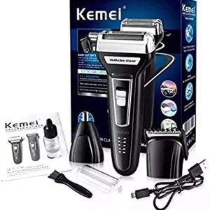 Kemei Electric Shaver 3 in 1 Double Blade Frequency 3 Blades Travel Safety Razor for Men and Women