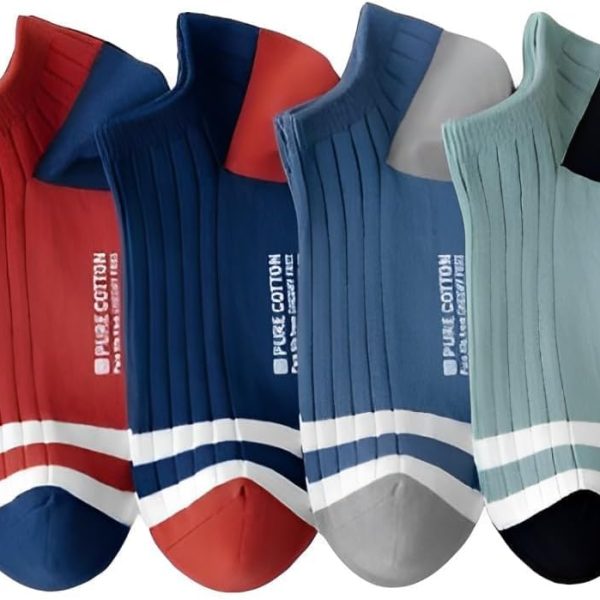 Pack Of 6 Full Pairs Of Ankle Socks For Men Fashion Design, Comfortable For Feet, Size (41-46)