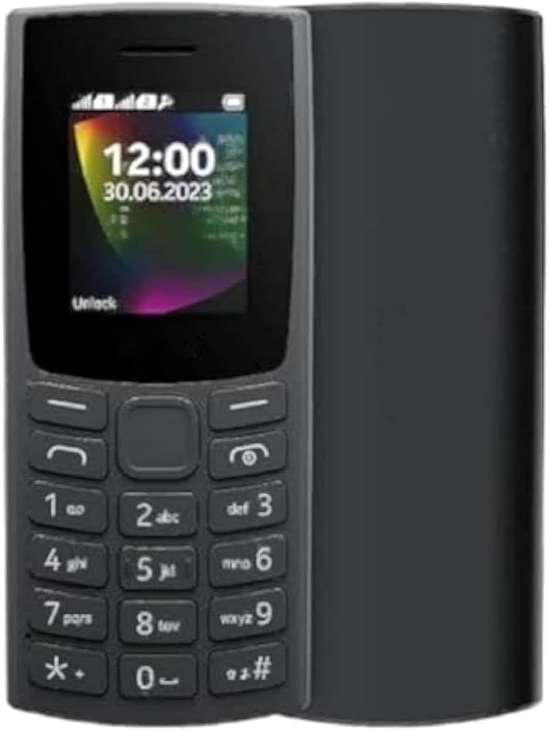 105 4G Phone with Long Lasting Battery, Classic High Quality Design, Packed Features, Classic Games, Radio, Flashlight, Dual Sim - Black