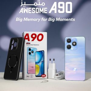 ⁦A90 Dual SIM Arora Blue 3+5GB RAM 128 GB 4G - Middle East Version⁩ - الصورة ⁦3⁩