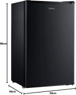 ⁦Galanz Black Compact Single Door Mini Fridge, 97L, Energy Star 5 Star, Reversible Door, Mechanical Thermostat⁩ - الصورة ⁦4⁩