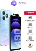 ⁦A90 Dual SIM Arora Blue 3+5GB RAM 128 GB 4G - Middle East Version⁩ - الصورة ⁦2⁩