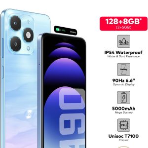 ⁦A90 Dual SIM Arora Blue 3+5GB RAM 128 GB 4G - Middle East Version⁩ - الصورة ⁦2⁩