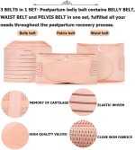 ⁦Gepoetry 3 in 1 Postpartum Support - Recovery Belly Wrap Girdle Support Band Belt Body Shaper, Beige⁩ - الصورة ⁦4⁩