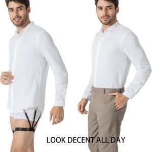 ⁦LazarsSpace Men's Shirt Stays for Tucking, Garter and Holder Securing Position - Black, 3, M⁩ - الصورة ⁦2⁩