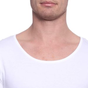 ⁦Dice Mens White Cotton Sleeveless Tank Top Undershirt (pack of 3)⁩ - الصورة ⁦5⁩