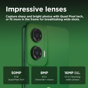 ⁦Motorola Moto g35 5G 8GB RAM 256GB UFS 2.2 Android 14 LCD Smartphone, Leaf Green (Pack include charger and cover) 2 Years Warranty⁩ - الصورة ⁦7⁩