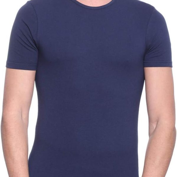 Dice Mens Round Neck Short Sleeve Solid Undershirt